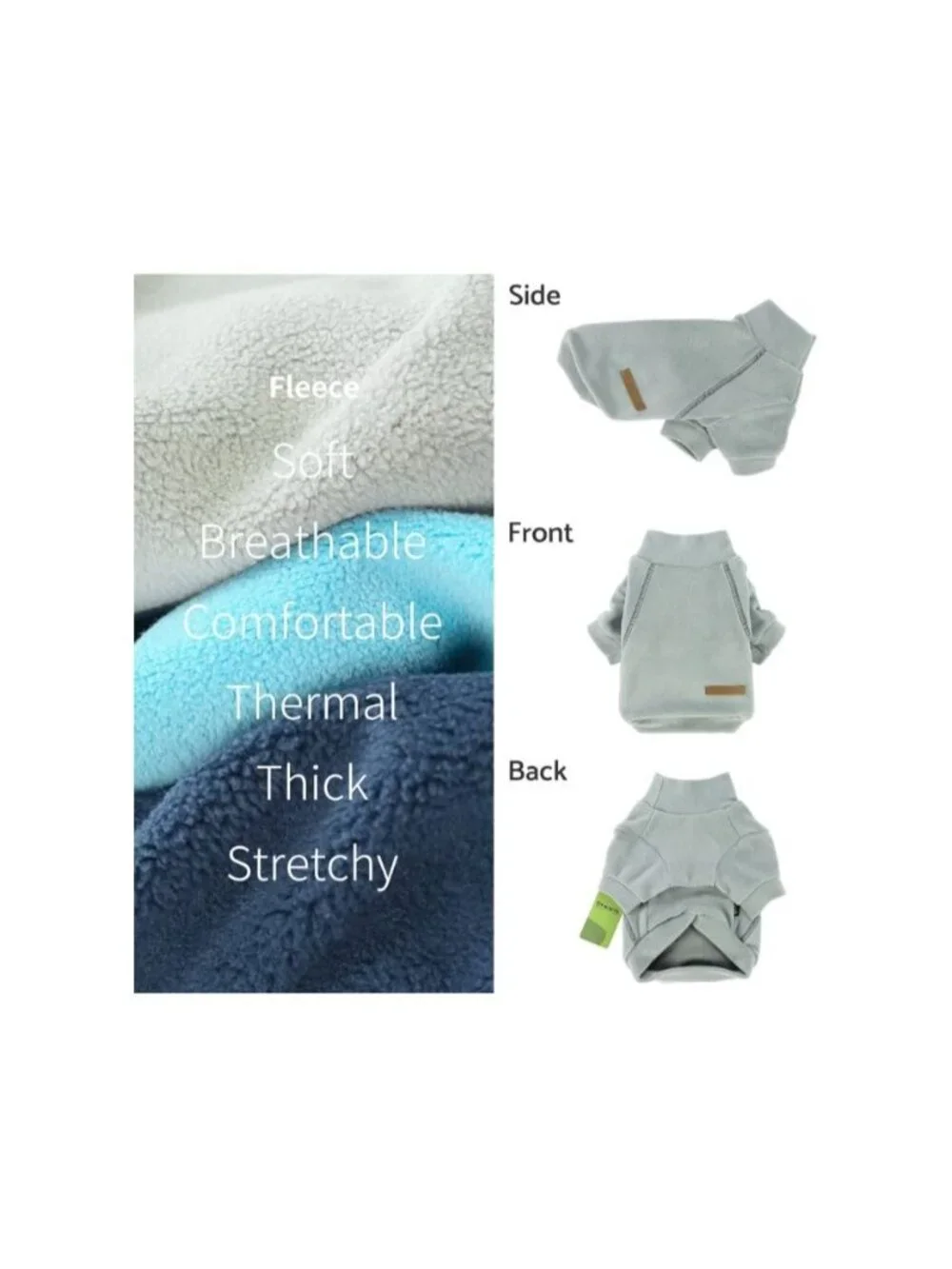 Fitwarm 3 Pack Fleece Dog Sweater S/M Turtleneck Winter Pullover Jacket